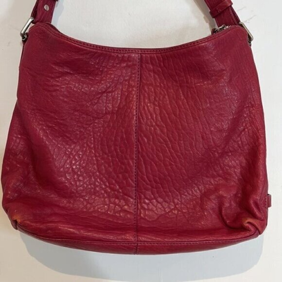 Cole Haan Buttery Soft Leather HeavyGrain Shoulder Bag in a magenta raspberry - Picture 6 of 10